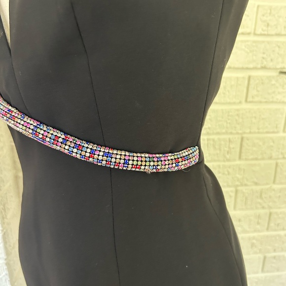 Amanda Uprichard -NWT- Black Strapless rhinestone Asymmetrical Dress - Picture 6 of 9